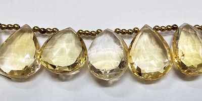 Citrine Faceted Flat Teardrop 22.5x20mm to 20x15.12.5mm 6.5 Wholesale Jewelry Supplies