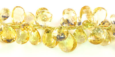 Citrine Faceted Flat Teardrop 19.5x12.5mm to 20.3x15mm 6.5 Wholesale Jewelry Supplies