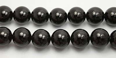 Black Agate Smooth Round 14mm 15.5 Wholesale Jewelry Supplies