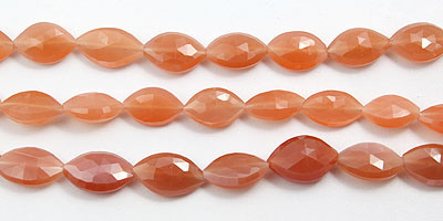Orange Moonstone Faceted Flat Oval 11.5x7mm to 12.7x7mm 16 Wholesale Jewelry Supplies