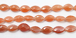 Orange Moonstone Faceted Flat Oval 13.75x7.3mm to 14.5x9mm 16 Wholesale Jewelry Supplies