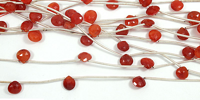 Carnelian Faceted Almond Dark 7.2-8mm Assorted Mix 8 Wholesale Jewelry Supplies