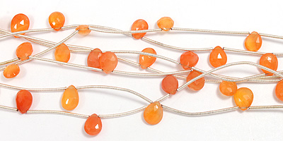 Carnelian Faceted Flat Teardrop Light 8.5x7-10.5x7.5mm Assorted Mix 8 Wholesale Jewelry Supplies