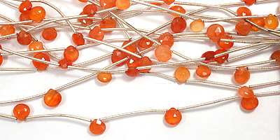 Carnelian Faceted Almond Light 6.5-7.3mm Assorted Mix 8 Wholesale Jewelry Supplies