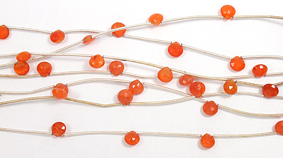 Carnelian Faceted Almond Medium 6.2-7mm Assorted Mix 8 Wholesale Jewelry Supplies