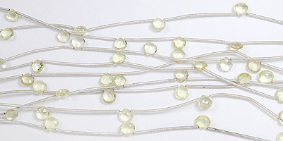 Lemon Quartz Faceted Almond 5.5-6.3mm Assorted Mix 8 Wholesale Jewelry Supplies