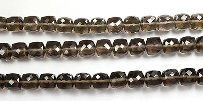 Smokey Quartz Faceted Cube 8-9mm 8 Wholesale Jewelry Supplies