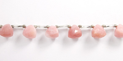 Pink Opal Faceted Trillion 8.3-9.3mm 8" Wholesale Jewelry Supplies