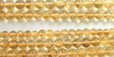 Citrine Smooth Round 4.8-7mm 14" Wholesale Jewelry Supplies