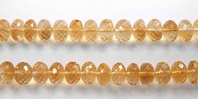 Citrine Faceted Saucer Graduated 7-9mm 10" Wholesale Jewelry Supplies