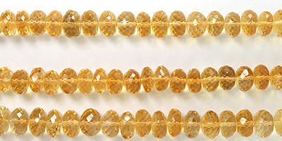 Citrine Faceted Saucer Graduated 7-8mm 11" Wholesale Jewelry Supplies