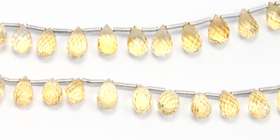 Citrine Faceted Teardrop Graduated 5x3.6-10x5mm 9" Wholesale Jewelry Supplies