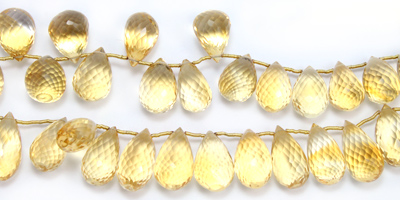 Citrine Faceted Teardrop Graduated 12x9-14x13mm 10 Wholesale Jewelry Supplies