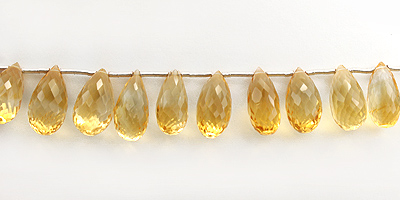 Citrine Faceted Teardrop Briolette 16.8X9 mm Wholesale Jewelry Supplies