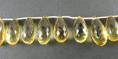 Citrine Faceted Teardrop Graduated 17x9 thru 19x10mm 8 Wholesale Jewelry Supplies