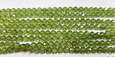 Peridot Faceted Round 4mm 15.5" Wholesale Jewelry Supplies