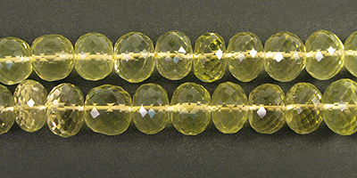 Lemon Topaz Faceted Saucer 10.5mm 15" Wholesale Jewelry Supplies