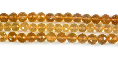 Citrine Faceted Round 5.7mm to 6.5mm 8" Wholesale Jewelry Supplies