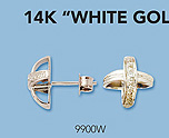 14k White Gold Clasps Diamonds