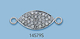 Sterling Silver Connectors with Pave Diamonds