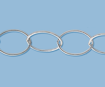 Sterling Silver Oval Cable Chain 20x13mm alt=