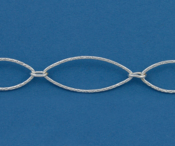 Silver Filled Chain Textured Mq. 13.75x29mm alt=