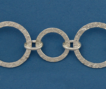 Silver Filled Chain Hammered Round Lg. Link 15.5mm alt=