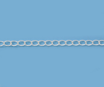 Silver Filled Curb Chain 4x2.6mm alt=