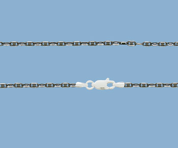 Sterling Silver Chain 2 Tone (Gunmetal / Silver) 2.1x4.5mm 20 inch alt=