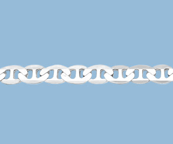 Sterling Silver Flat Mariner Chain 3.3 x 5.4mm alt=