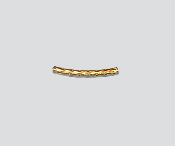 Gold Filled Curved Tube w/Pattern 1.5x13 mm alt=