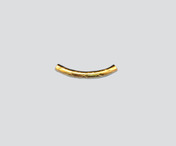 Gold Filled Curved Tube w/Pattern 3x25mm alt=