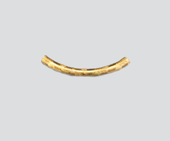 Gold Filled Curved Tube w/Pattern 4x40mm alt=