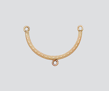 Gold Filled Sq. Curve 1.9mm Tube w/Pattern & 3 Rings 23mm alt=