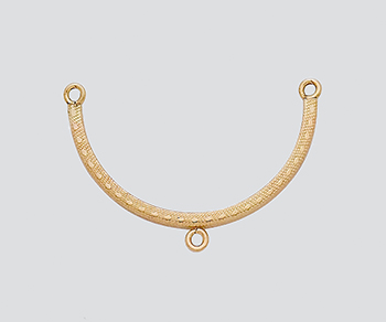 Gold Filled Sq. Curve 1.9mm Tube w/Pattern & 3 Rings 28mm alt=