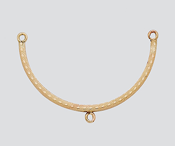 Gold Filled Sq. Curve 1.9mm Tube w/Pattern & 3 Rings 34mm alt=