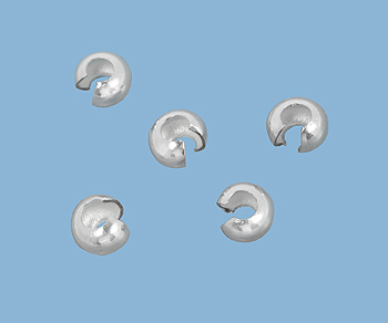 Silver Filled Crimp Covers 4mm alt=