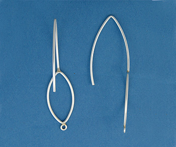 Silver Filled Earwires 44.5mm w/10.65x20.5mm Oval alt=