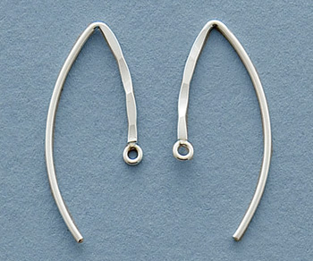 Silver Filled Earwires 3/4 Part Hammered 28mm alt=