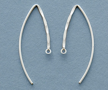 Silver Filled Earwires 3/4 Part Hammered 36mm alt=