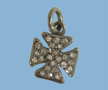 10 pcs Pave Diamond Spike Charm Pendant 925 Sterling Silver Charm,Pave diamond Finding,jewelry making supplies 12mmx3mm BulkLot DP027