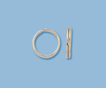 14K Split Ring Round 7.3mm White Gold alt=