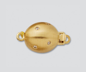 18K Clasp Oval w/ Diamonds 16.85x10mm alt=