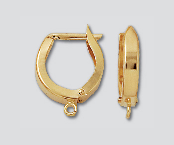 14K Lever Back Horse Shoe 12.5x14.75mm alt=
