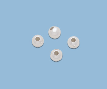 Sterling Silver Beads Bright 4mm Large Hole (h:1.5mm ) alt=