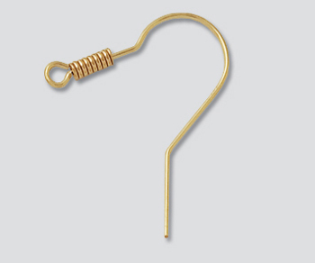14K Earwire w/ Coil 21.5mm alt=