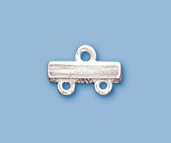 Sterling Silver Spacer Bar Connector - 2 Hole 9.3x12.75mm alt=