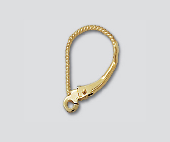 14K Lever Back Twisted Wire 9.75x16mm alt=