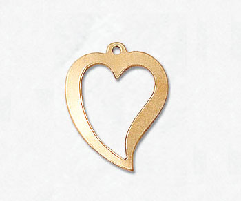 Gold Filled Charm Heart 13x15mm w/Ring alt=