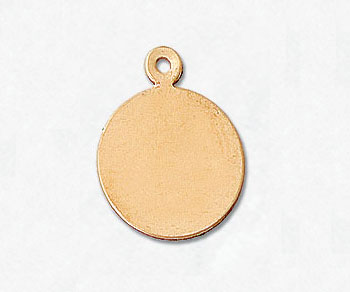 Gold Filled Charm Round Disc 13mm w/Ring alt=